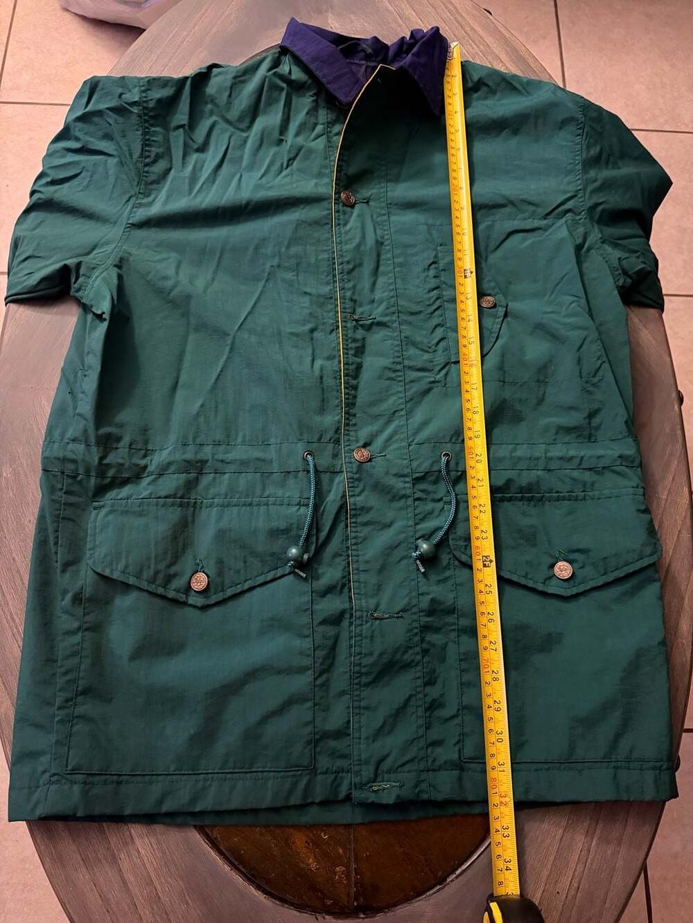 Vintage Andy Johns Green and Navy Blue Lightweight Utility Field Jacket